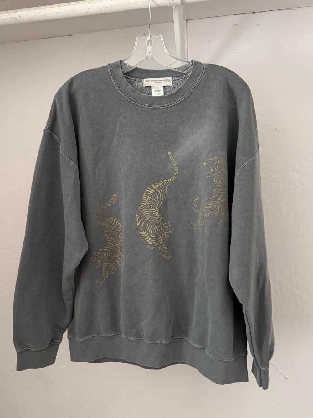 Project Social T x Urban Outfitters Gray Sweatshirt with Tigers